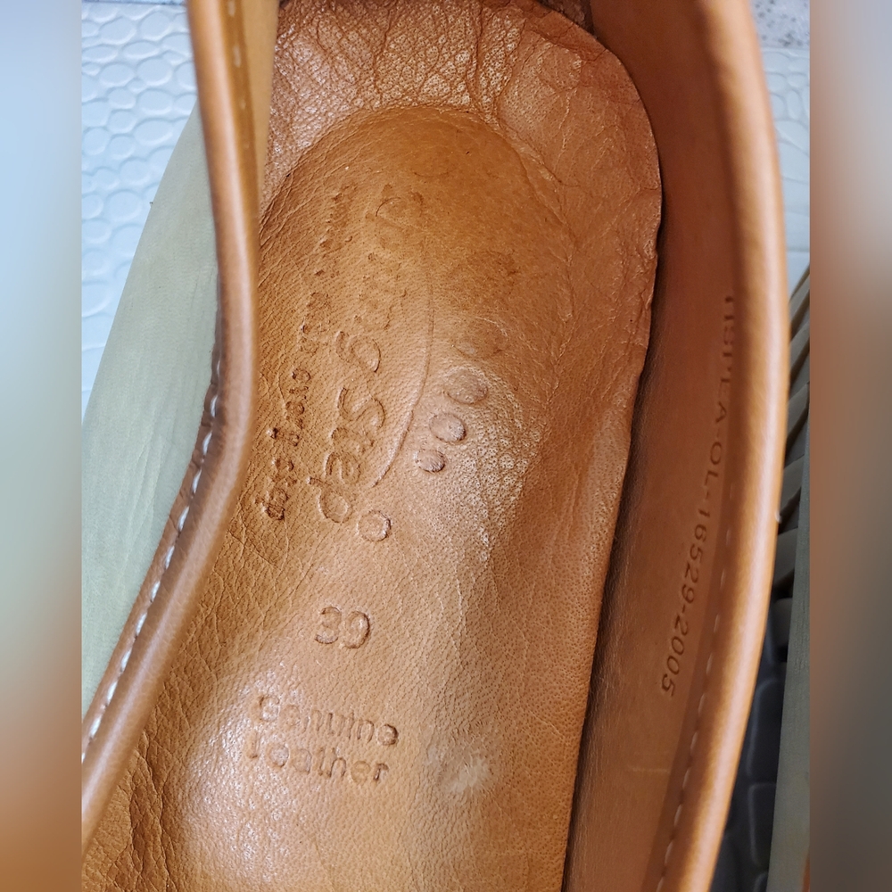 Spring Step Tispea NWT Women's Comfort Leather Wedges Olive Green Loafers Sz 39 - Picture 9 of 16